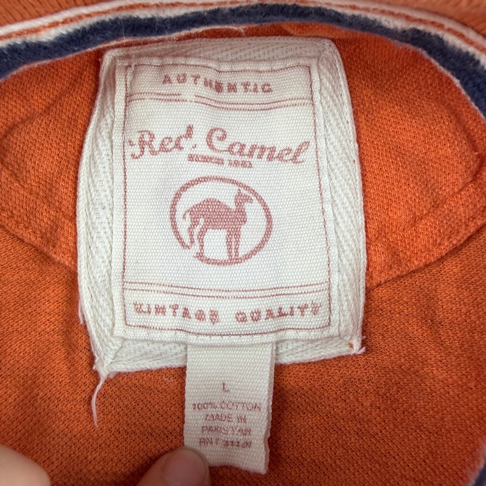 Red Camel Orange Polo Shirt Women's Large Short Sleeve Cotton Casual Preppy Top - Picture 3 of 5